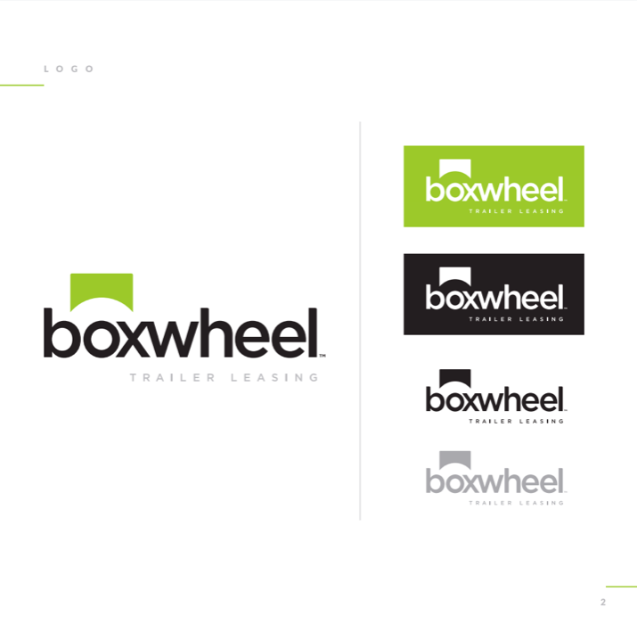Boxwheel Trailer Leasing. Logomark and lockup variants