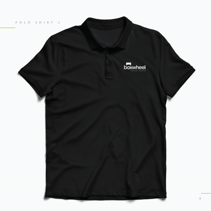Branded apparel. Black polo