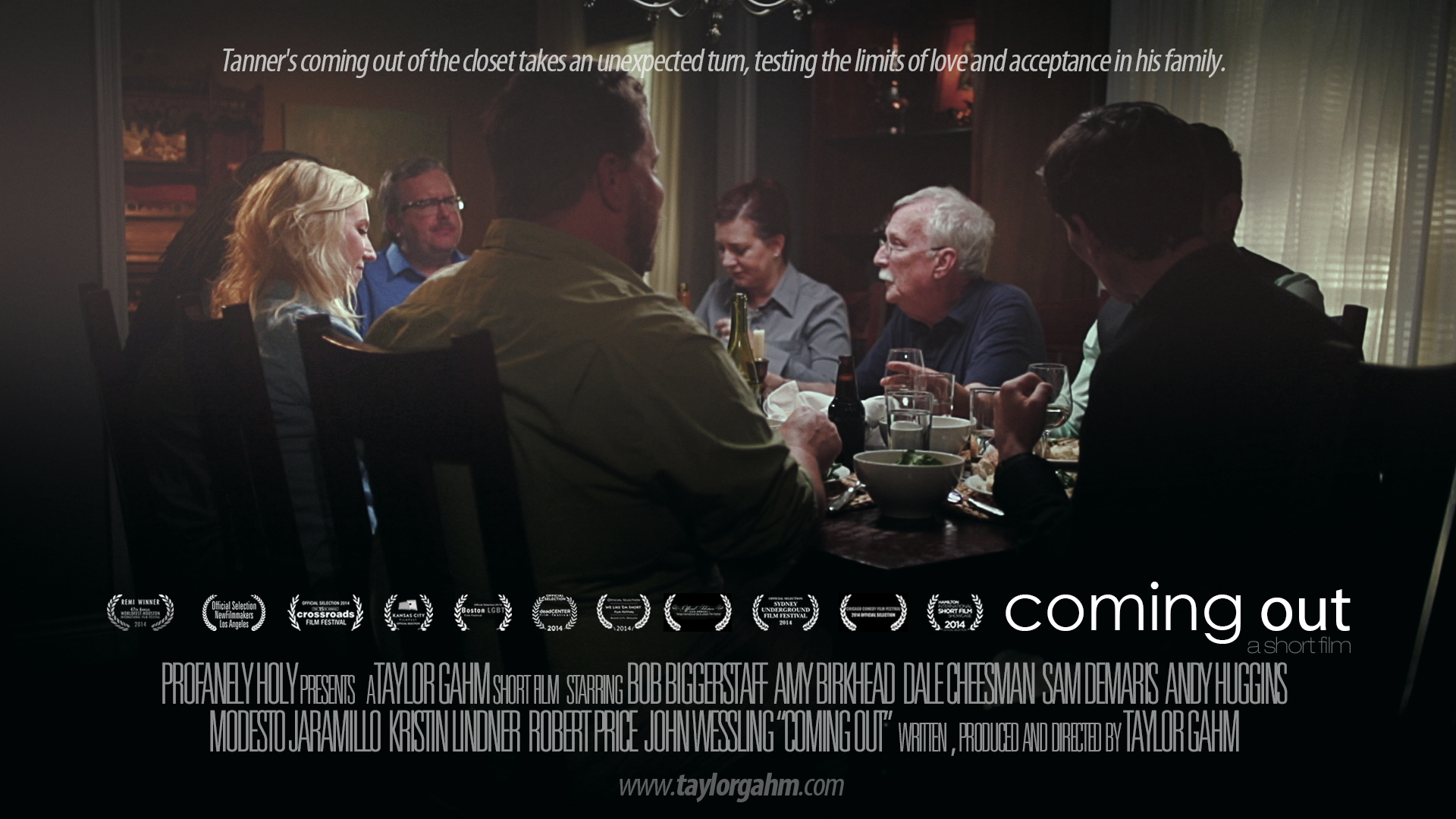 Coming Out. Poster with festival laurels