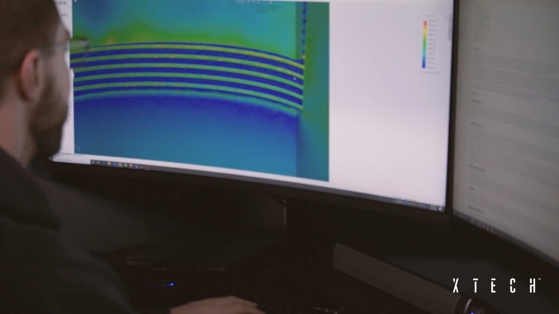 Engineering simulation. Pressure modeling visualization